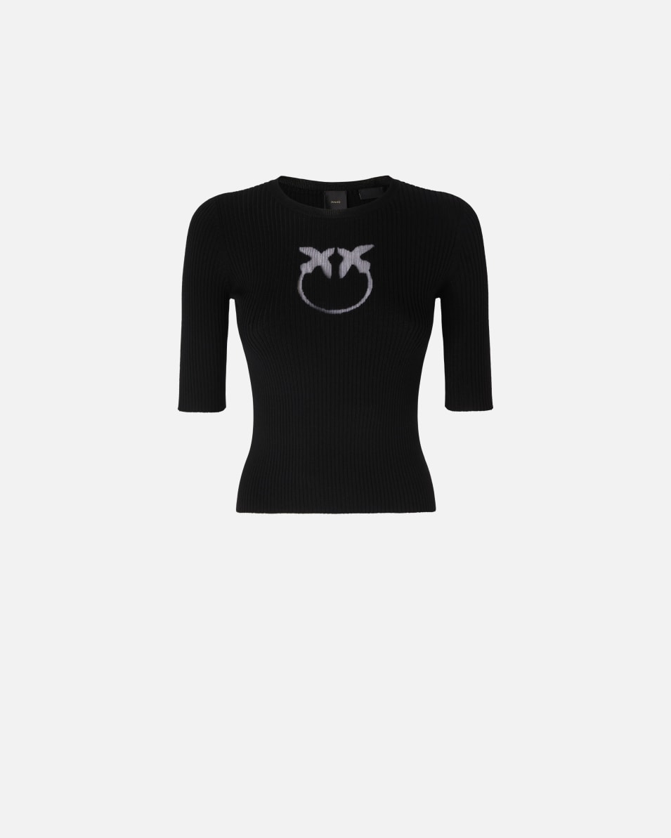 Pinko Halbarmpullover mit Logo aus Wolle Günstiger Verkauf