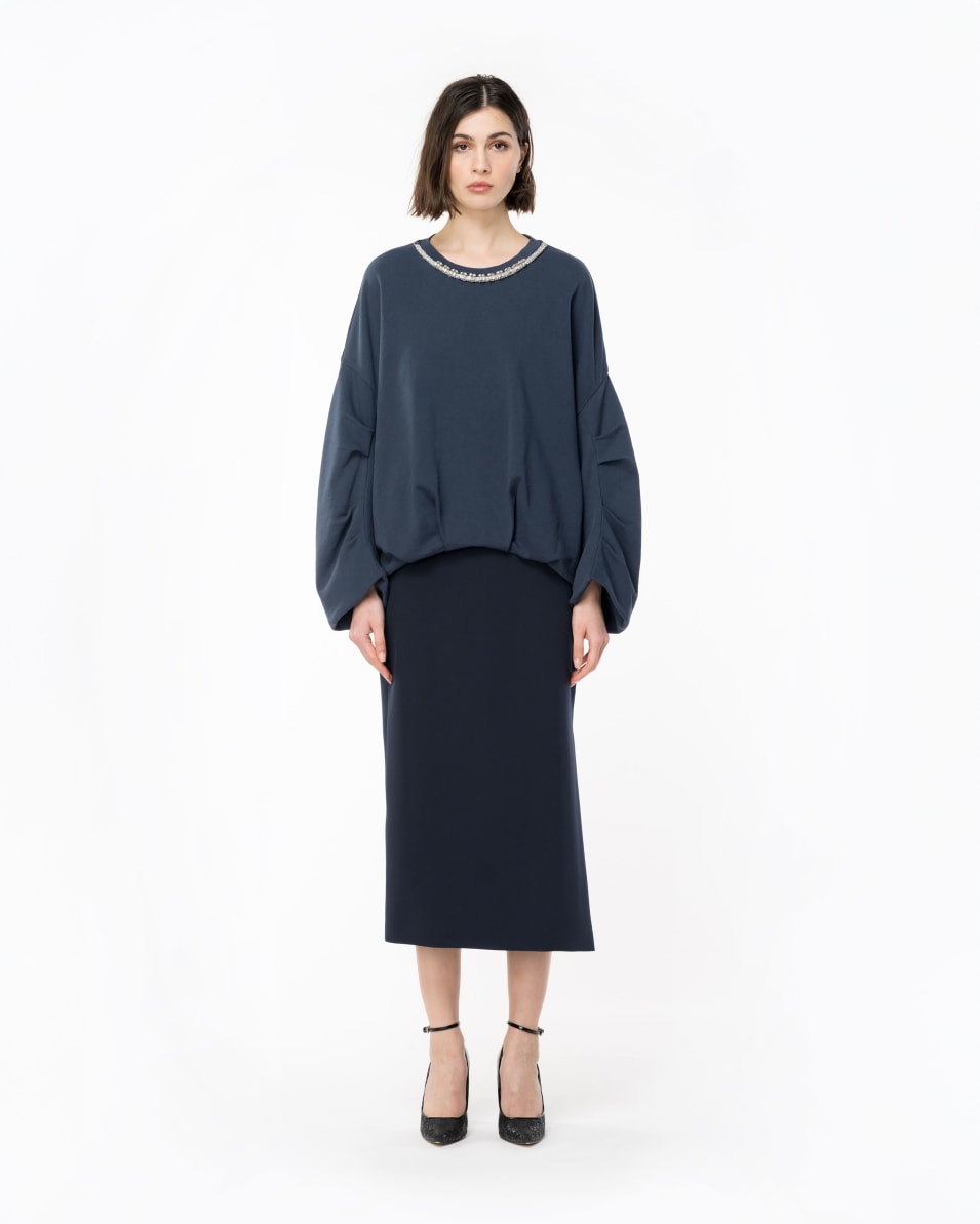 Pinko Sweatshirt mit Schmuckbesatz am Ausschnitt Preisnachlass
