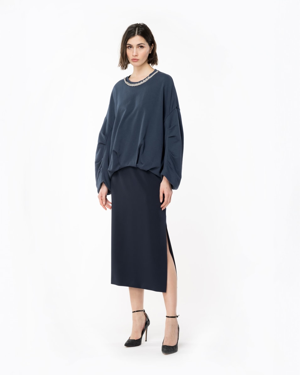 Pinko Sweatshirt mit Schmuckbesatz am Ausschnitt Preisnachlass