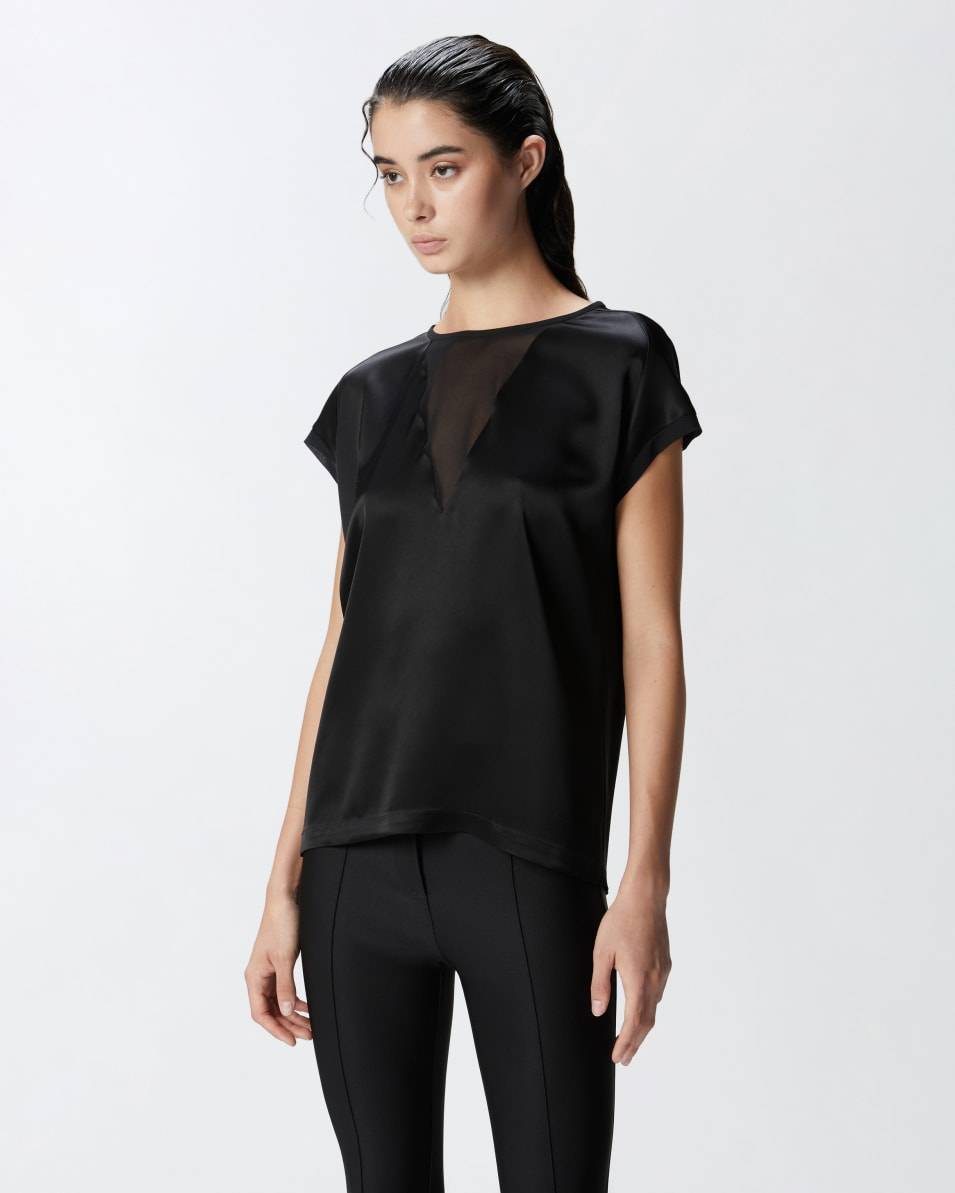 Pinko T-Shirt-Bluse aus Satin und Georgette Cyber Monday