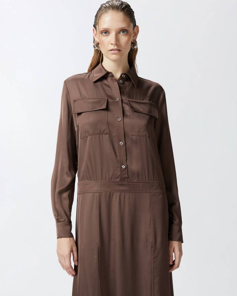 Pinko Langes Kleid aus Satin Lagerräumung