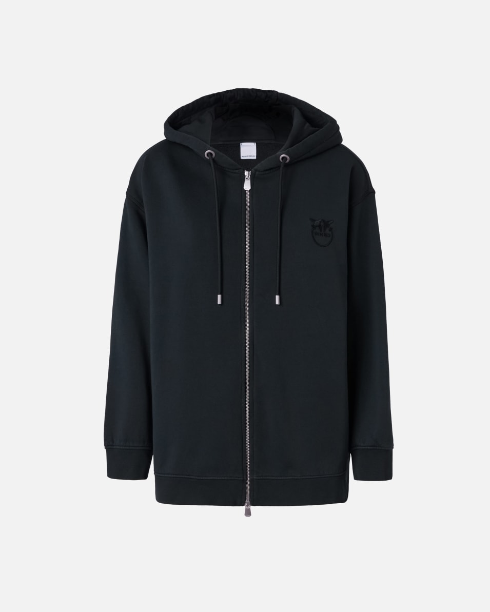 Pinko Sweatshirt mit Reißverschluss und Kapuze mit Logostickerei Online Outlet