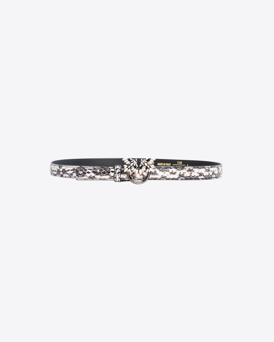 Pinko Schmaler Gürtel mit Schnalle Love Birds Reptil 2 cm PINKO Galleria Sonderangebote