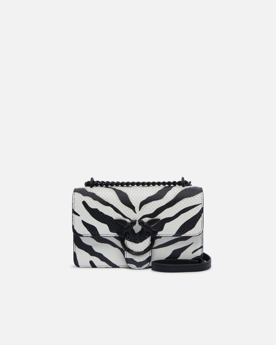Pinko Kleine Lederumhängetasche Mini Love Bag mit Zebra-Print Letzte 2 Tage