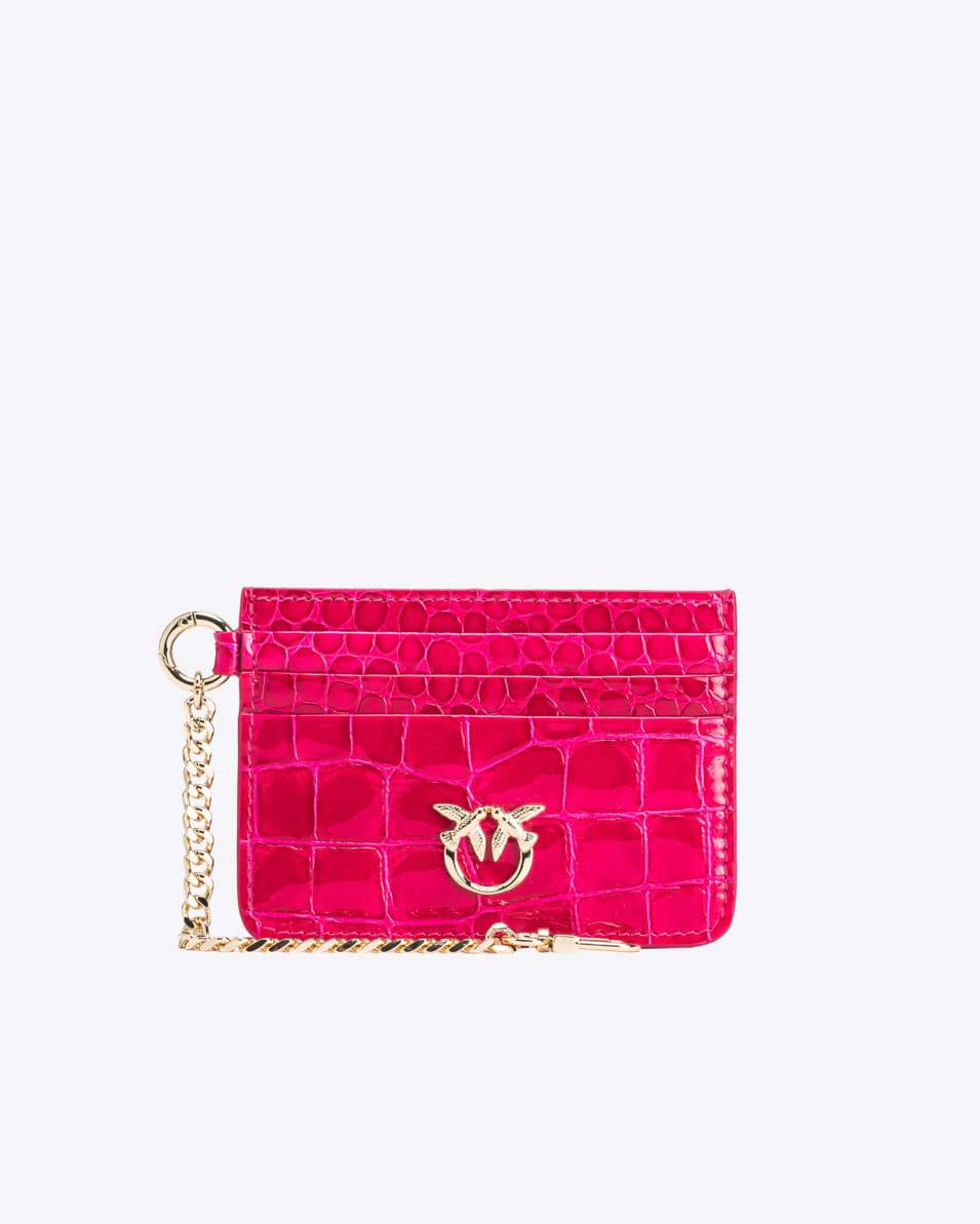 Pinko Buntes glänzendes Leder-Kartenetui mit Kroko-Prägung PINKO Galleria