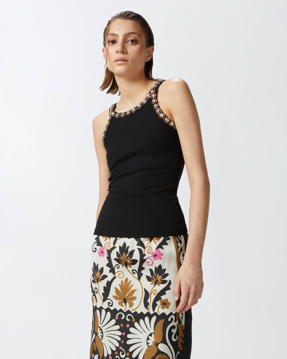 Pinko Tanktop mit glänzender Stickerei Kostenloser Versand international