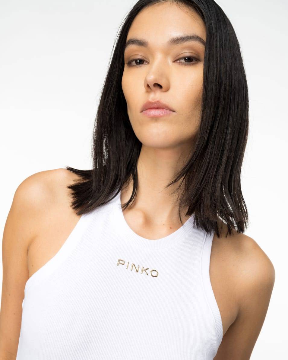 Pinko Geripptes Top mit Logo Fabrikladen