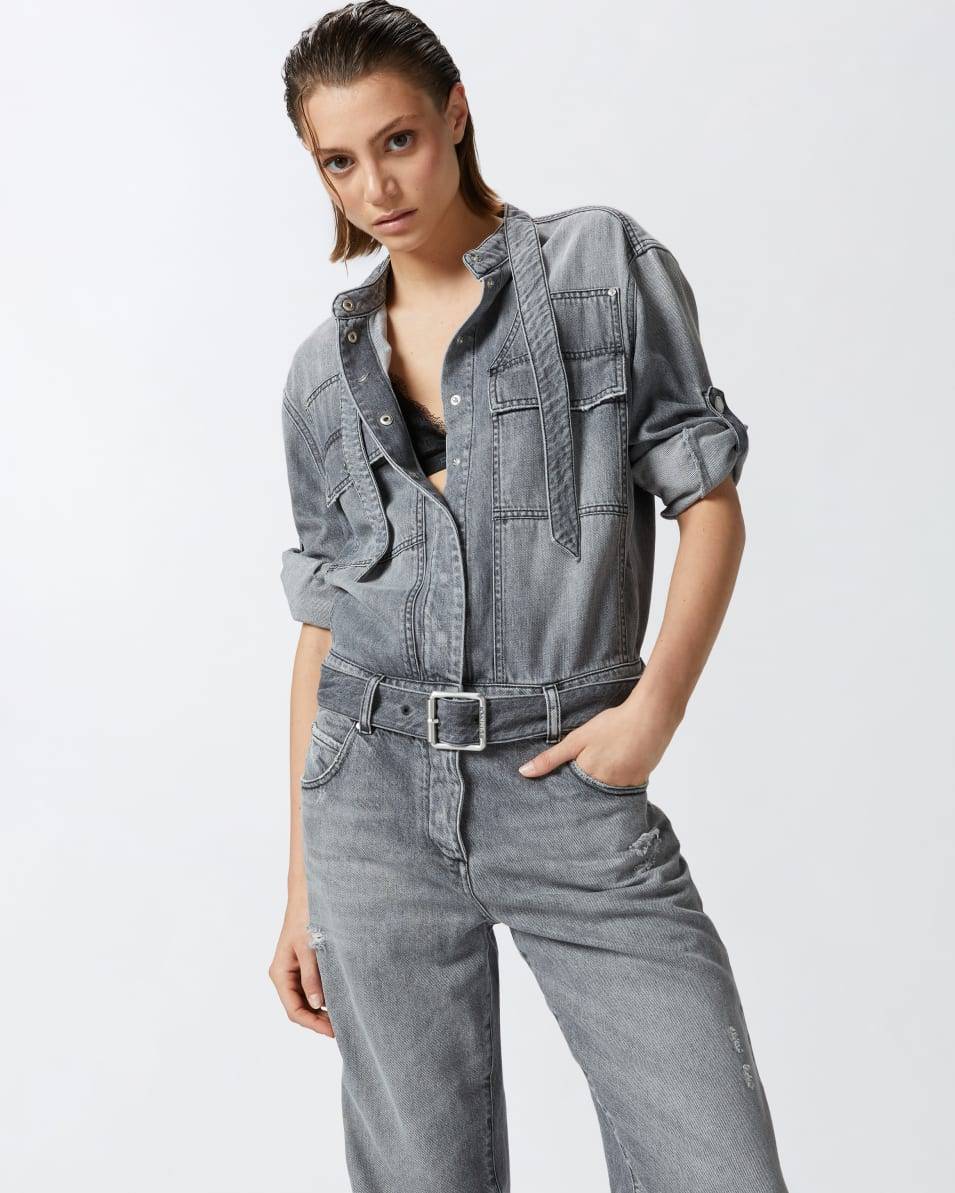 Pinko Hellgrauer Jeans-Jumpsuit Rabatte dieses Monats