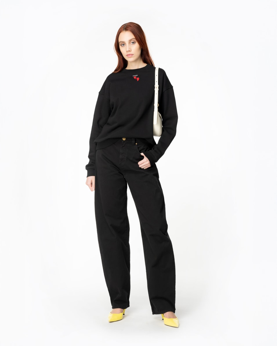 Pinko Sweatshirt mit Herzstickerei Kostenloser Versand