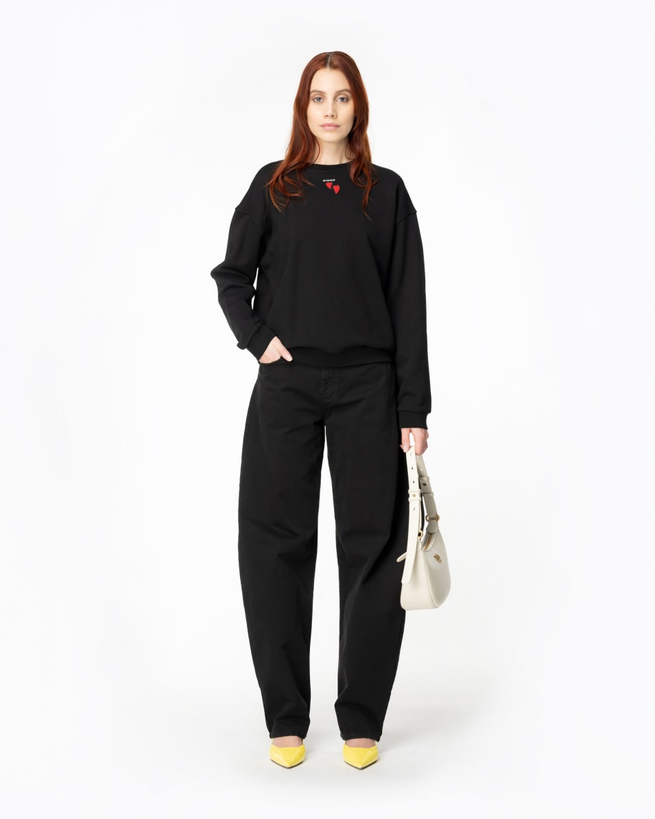 Pinko Sweatshirt mit Herzstickerei Kostenloser Versand