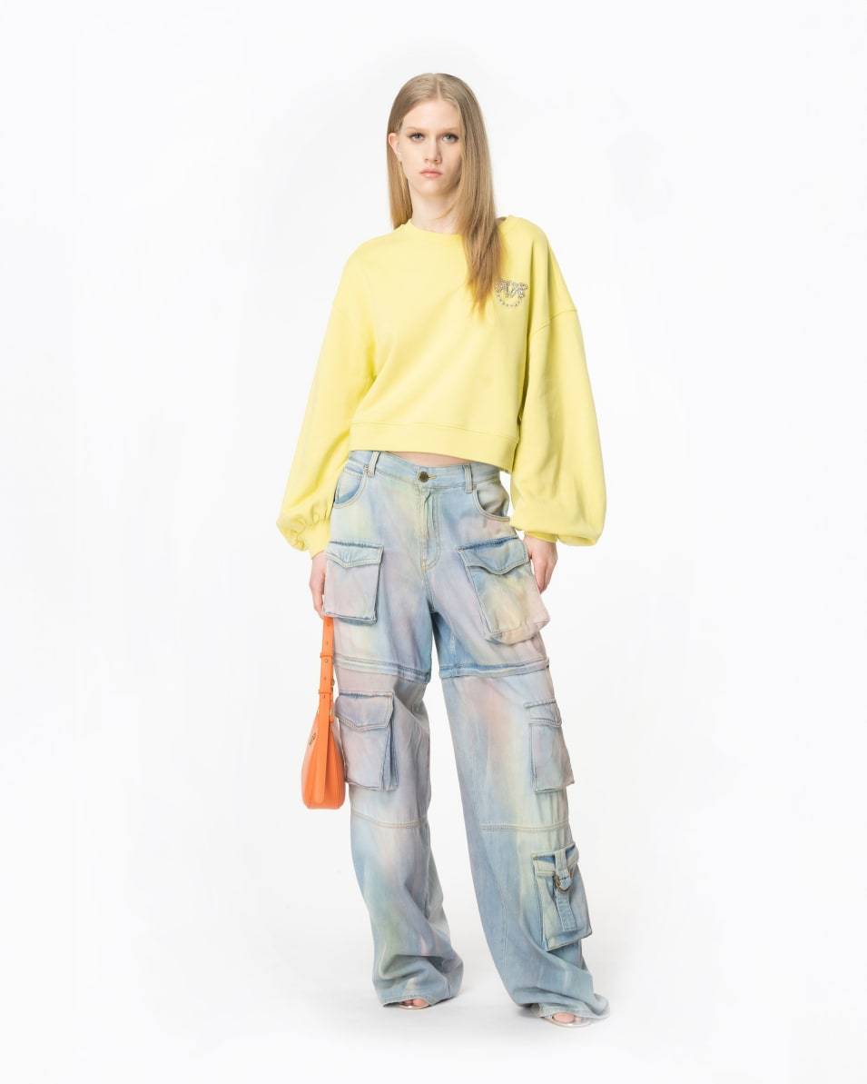 Pinko Boxy-Sweatshirt Love-Birds-Stickerei Fabrikpreis