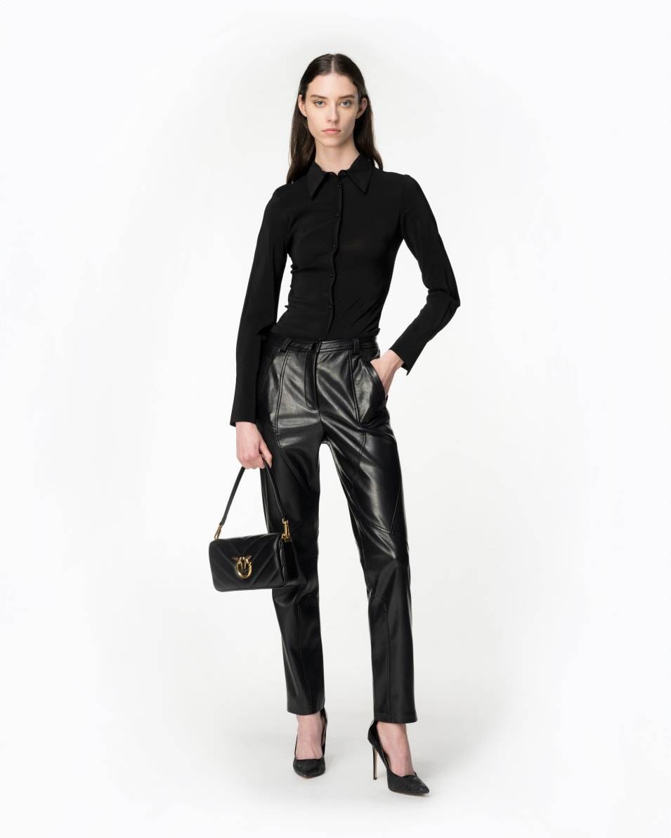Pinko Hose in geknitterter Lederoptik Flash Sale