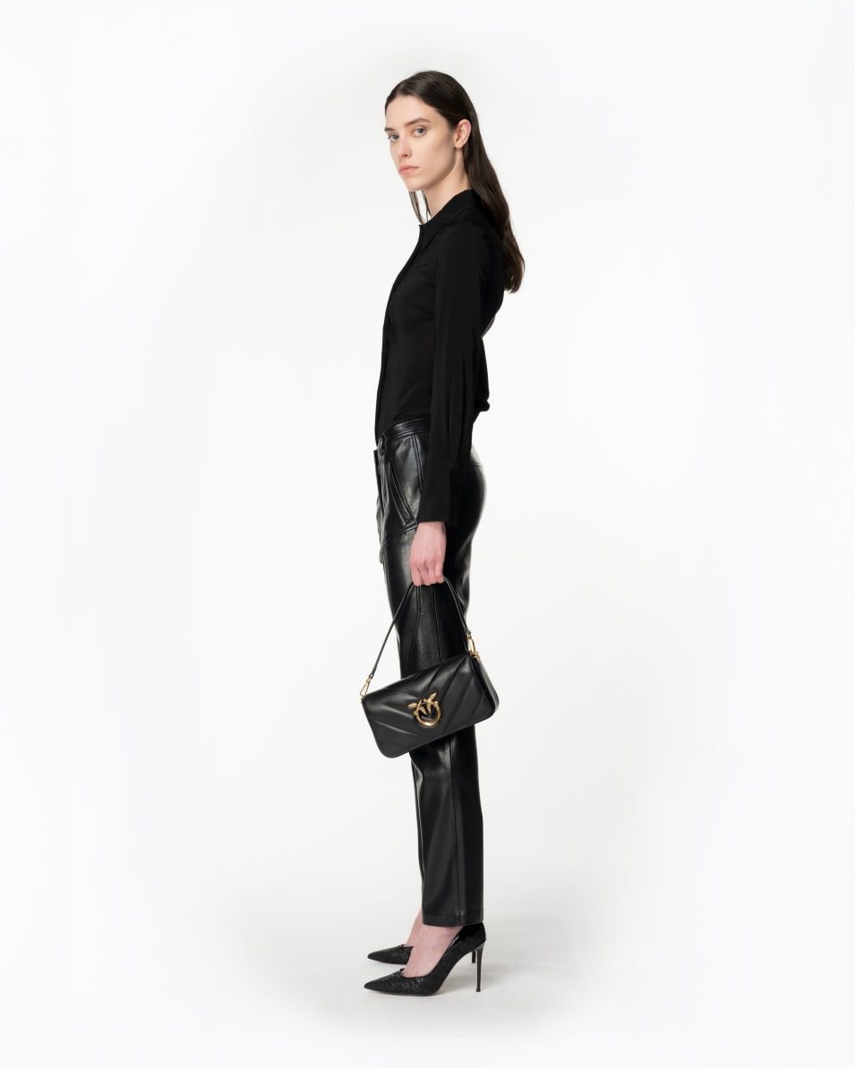 Pinko Hose in geknitterter Lederoptik Flash Sale