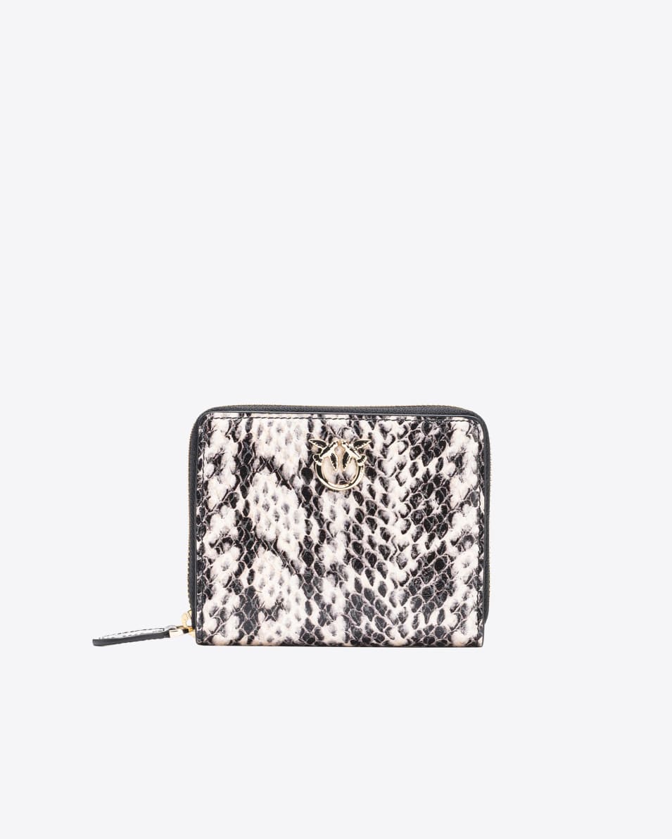 Pinko Quadratische Geldbörse mit zweifarbiger Python-Prägung PINKO Galleria