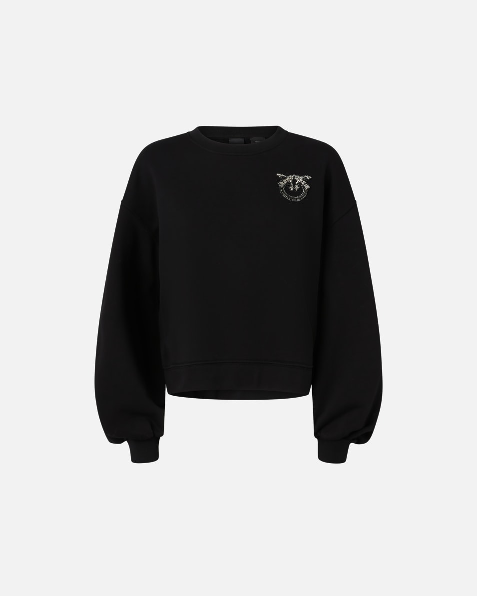 Pinko Sweatshirt mit weiten Ärmeln und Love Birds-Schmuckstickerei Wochenangebot