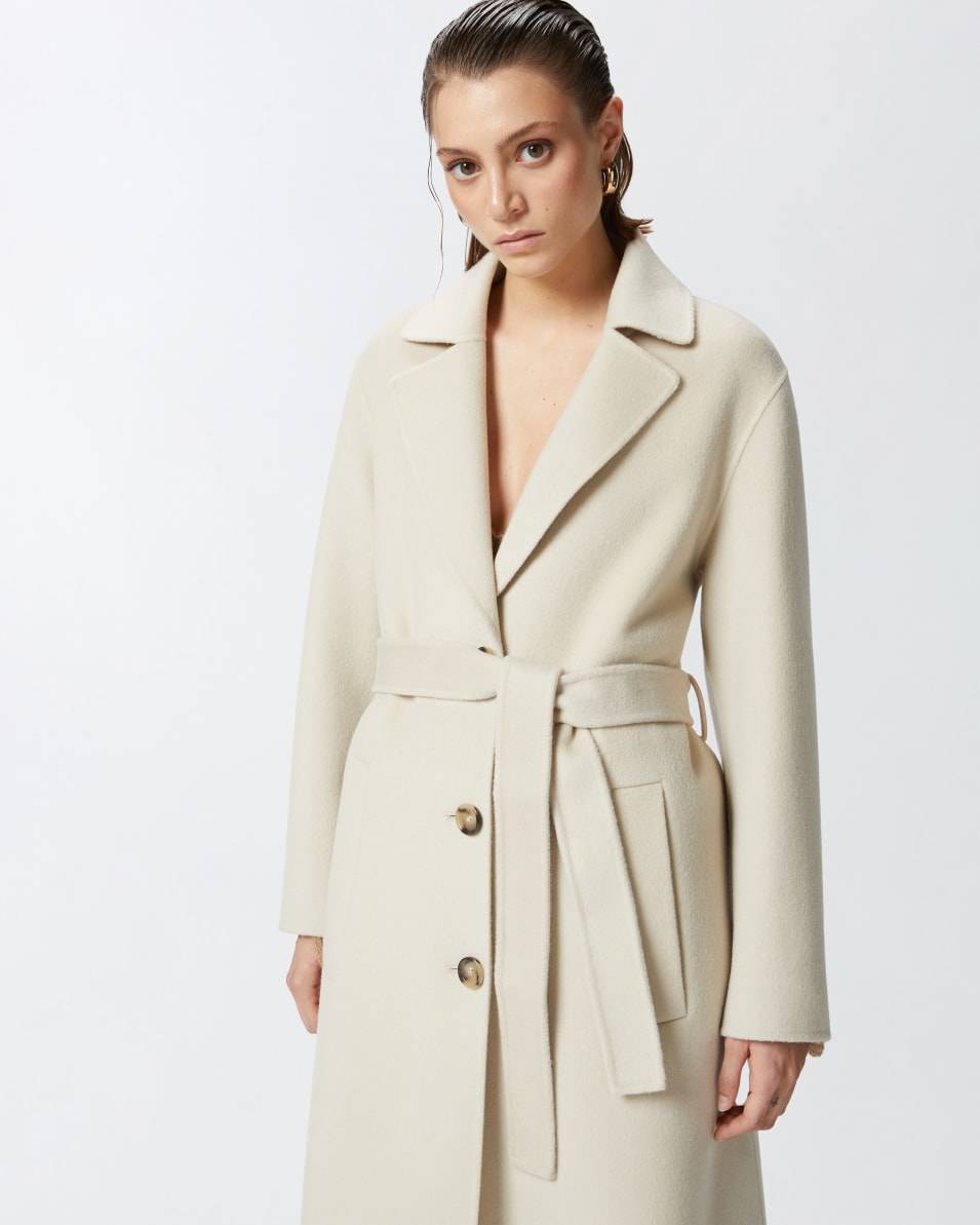 Pinko Langer Mantel mit Gürtel aus Double-Wollstoff Letzte 3 Tage