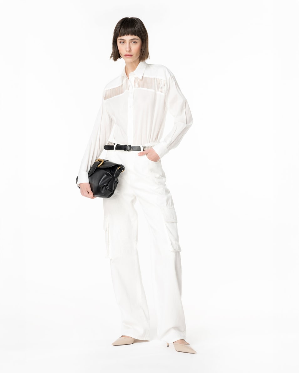 Pinko Musselin-Hemdbluse mit Fransen Fabrikpreis