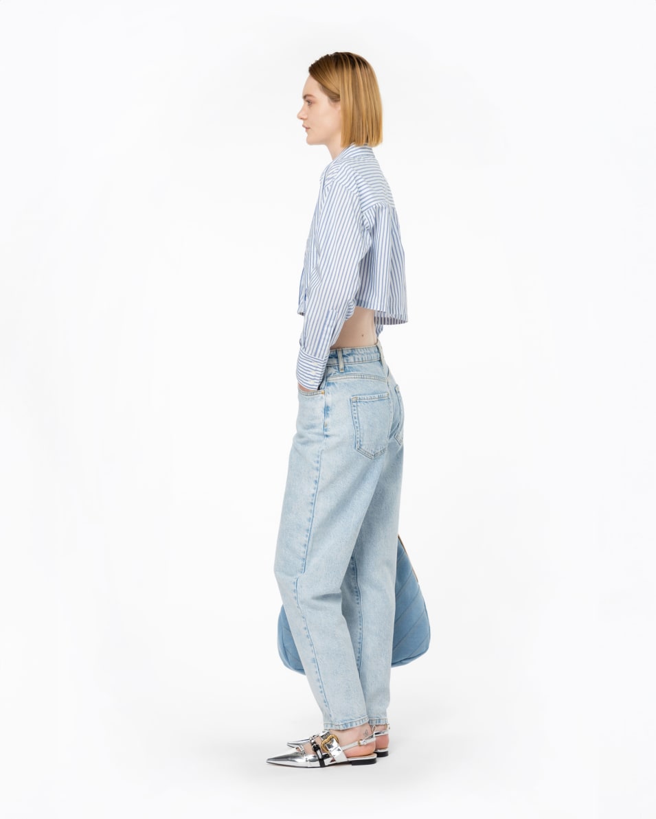 Pinko Cropped-Bluse gestreift Günstig kaufen