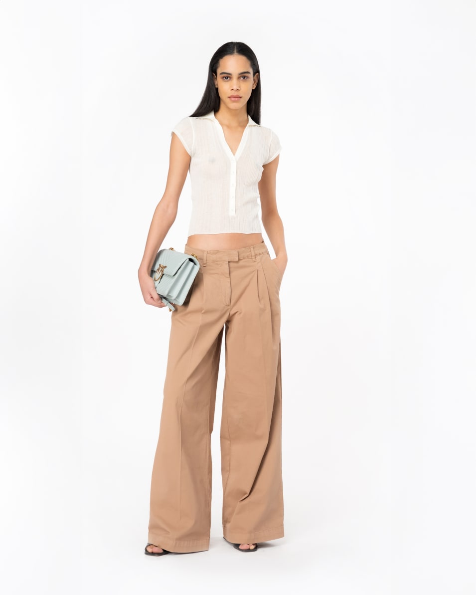 Pinko Wide-Leg-Hose aus Cavalry-Gewebe Großer Ausverkauf