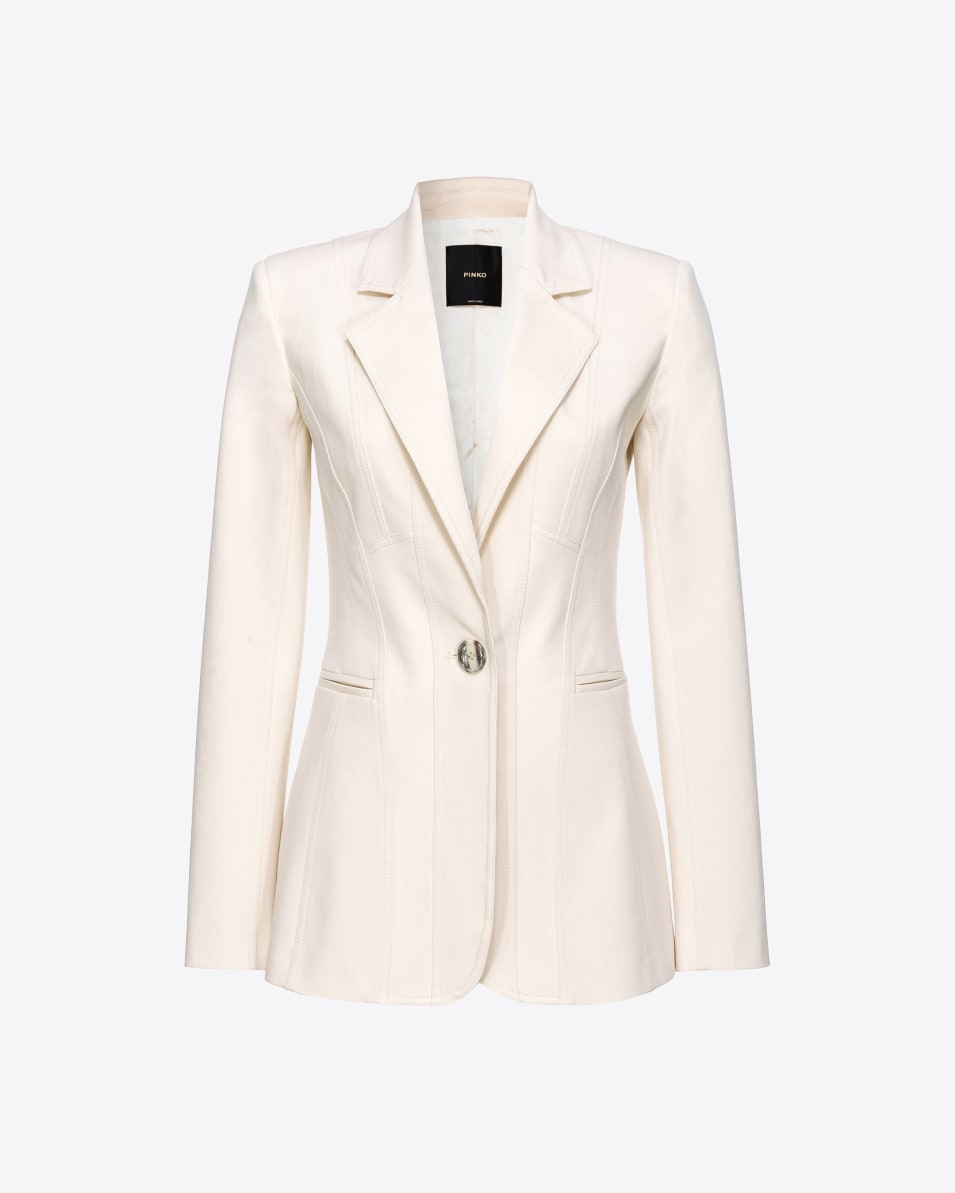 Pinko Einreihiger Blazer aus zwei Materialien Flash Sale