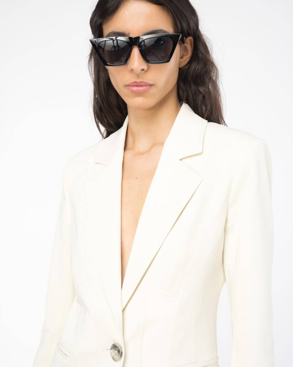 Pinko Einreihiger Blazer aus zwei Materialien Flash Sale