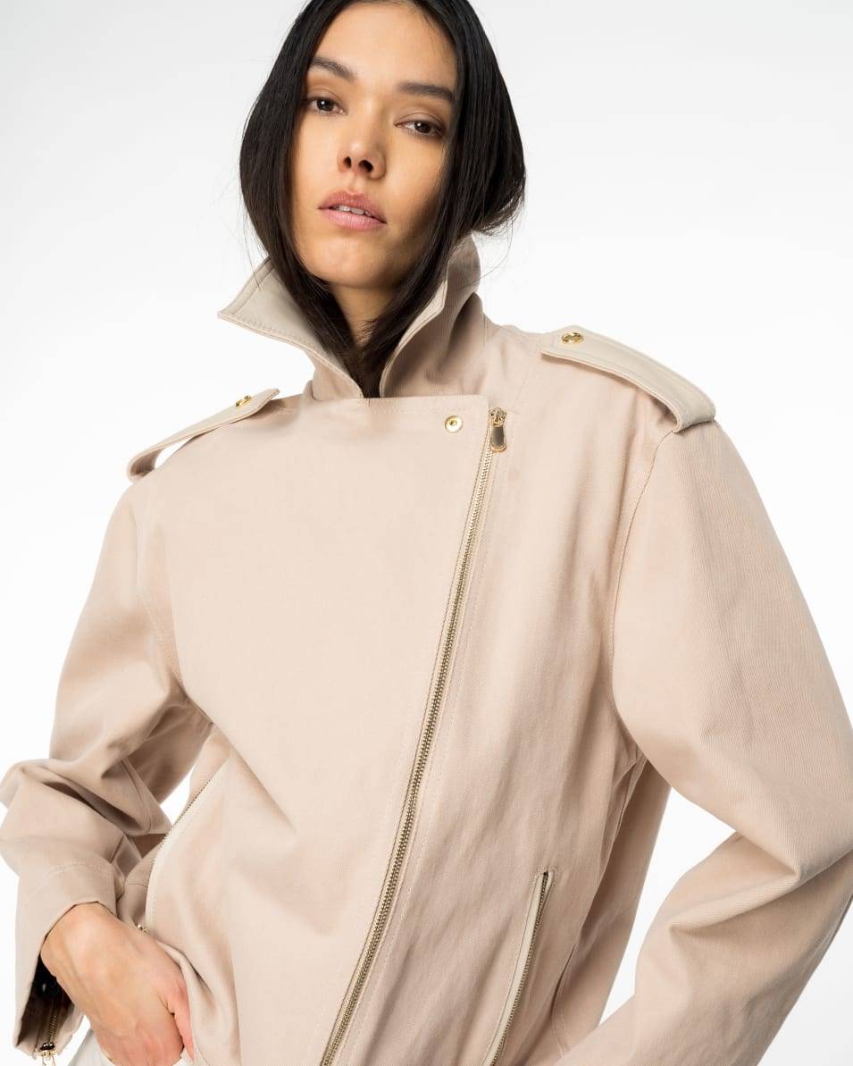 Pinko Bikerjacke aus Baumwolle und Leder Exklusivangebot