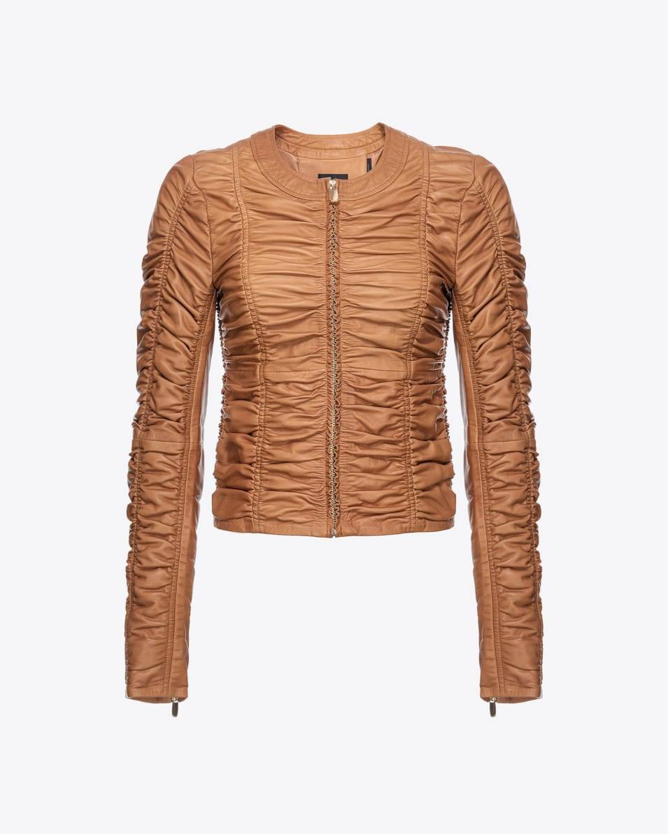 Pinko Jacke aus gerafftem Nappaleder Cyber Monday