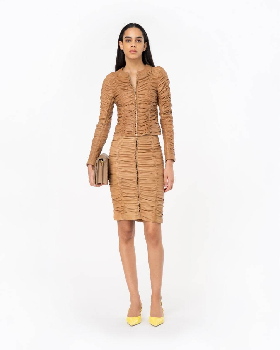 Pinko Jacke aus gerafftem Nappaleder Cyber Monday