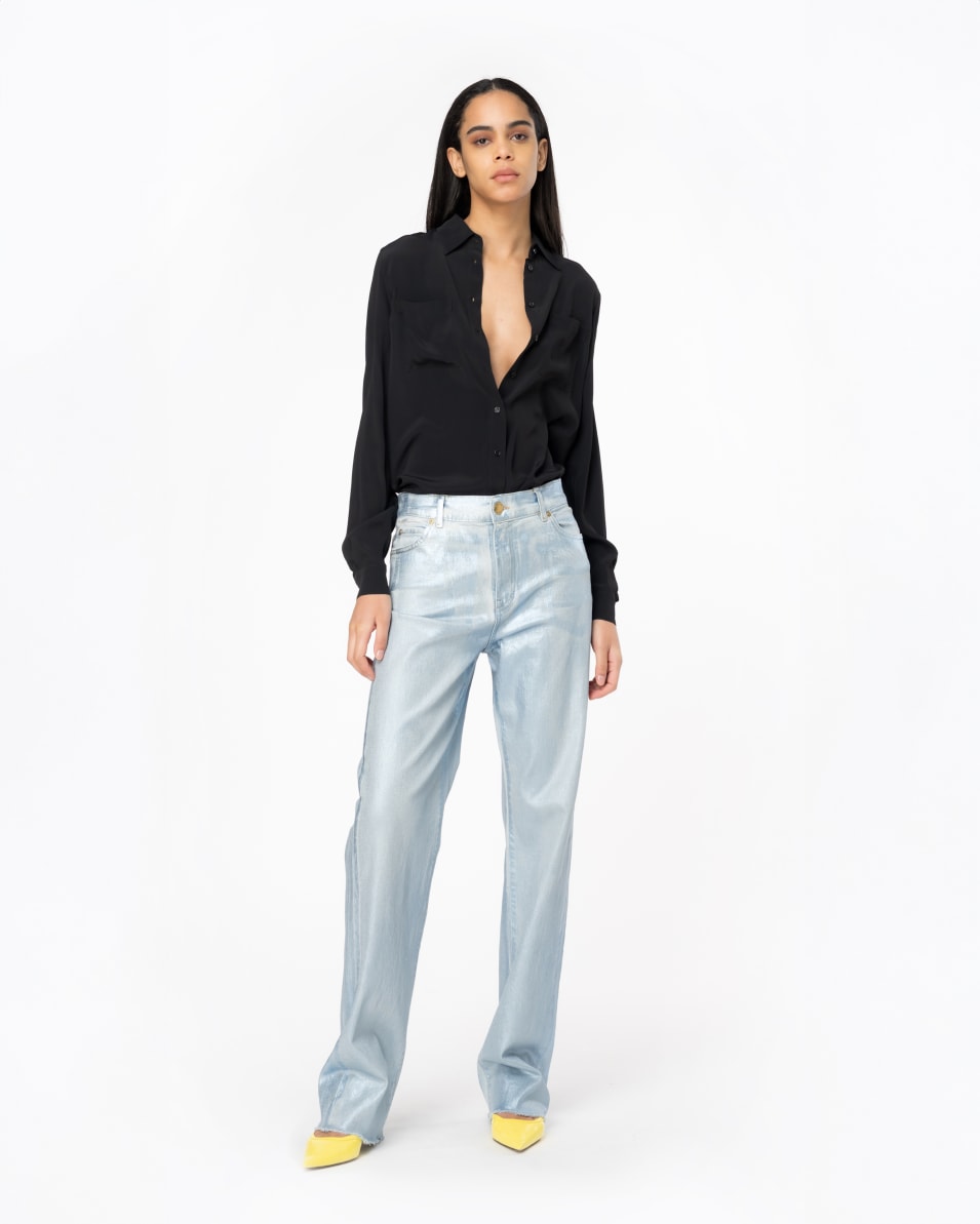 Pinko Bluse Seidenmix mit Brusttaschen Jubiläumsangebot