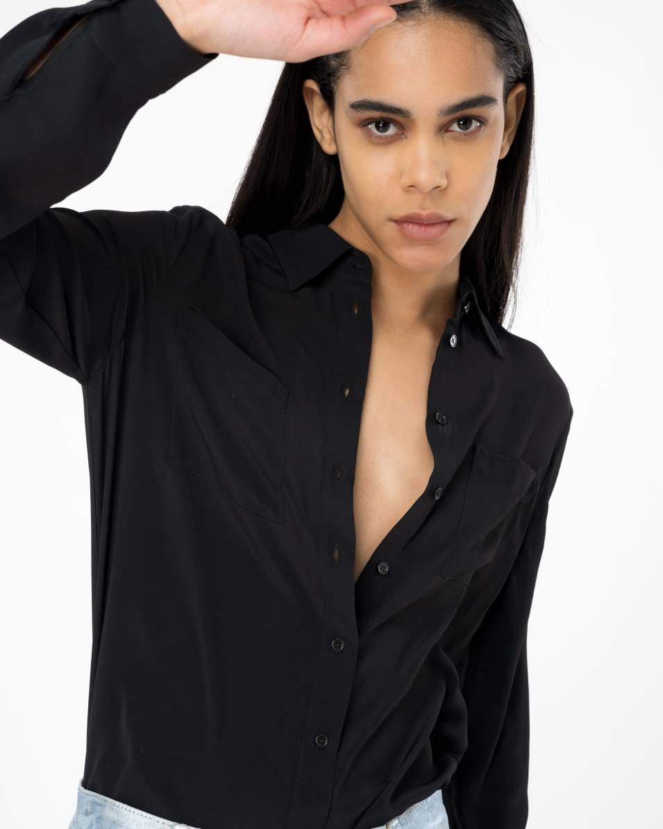Pinko Bluse Seidenmix mit Brusttaschen Jubiläumsangebot