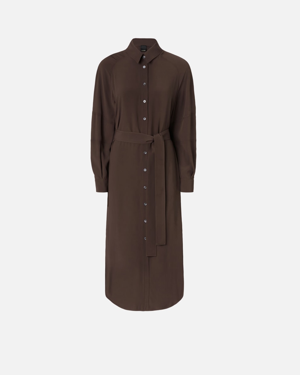 Pinko Midi-Hemdblusenkleid aus Seidenmischgewebe