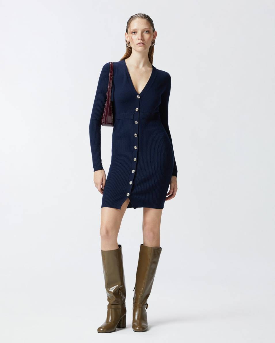 Pinko Geripptes Minikleid aus Wolle Zeitbegrenzte Promotion