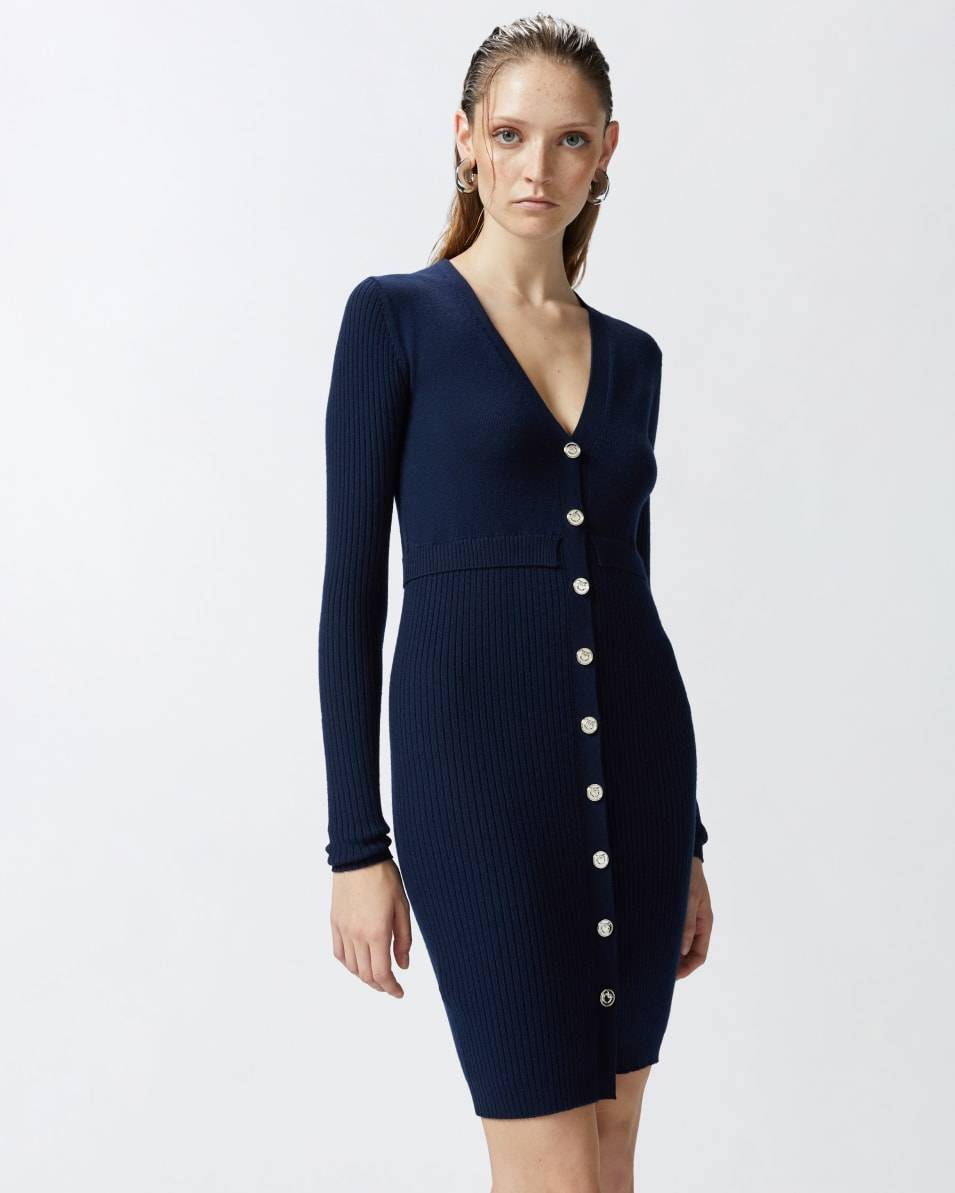 Pinko Geripptes Minikleid aus Wolle Zeitbegrenzte Promotion