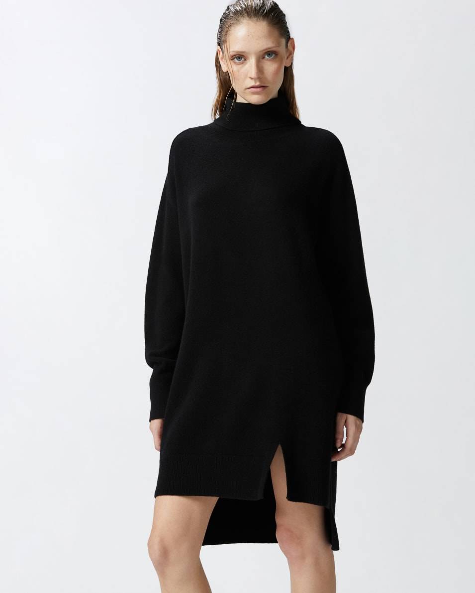 Pinko Rollkragen-Strickkleid aus Kaschmirmischung mit Frontschlitz Bis zu 60% Rabatt