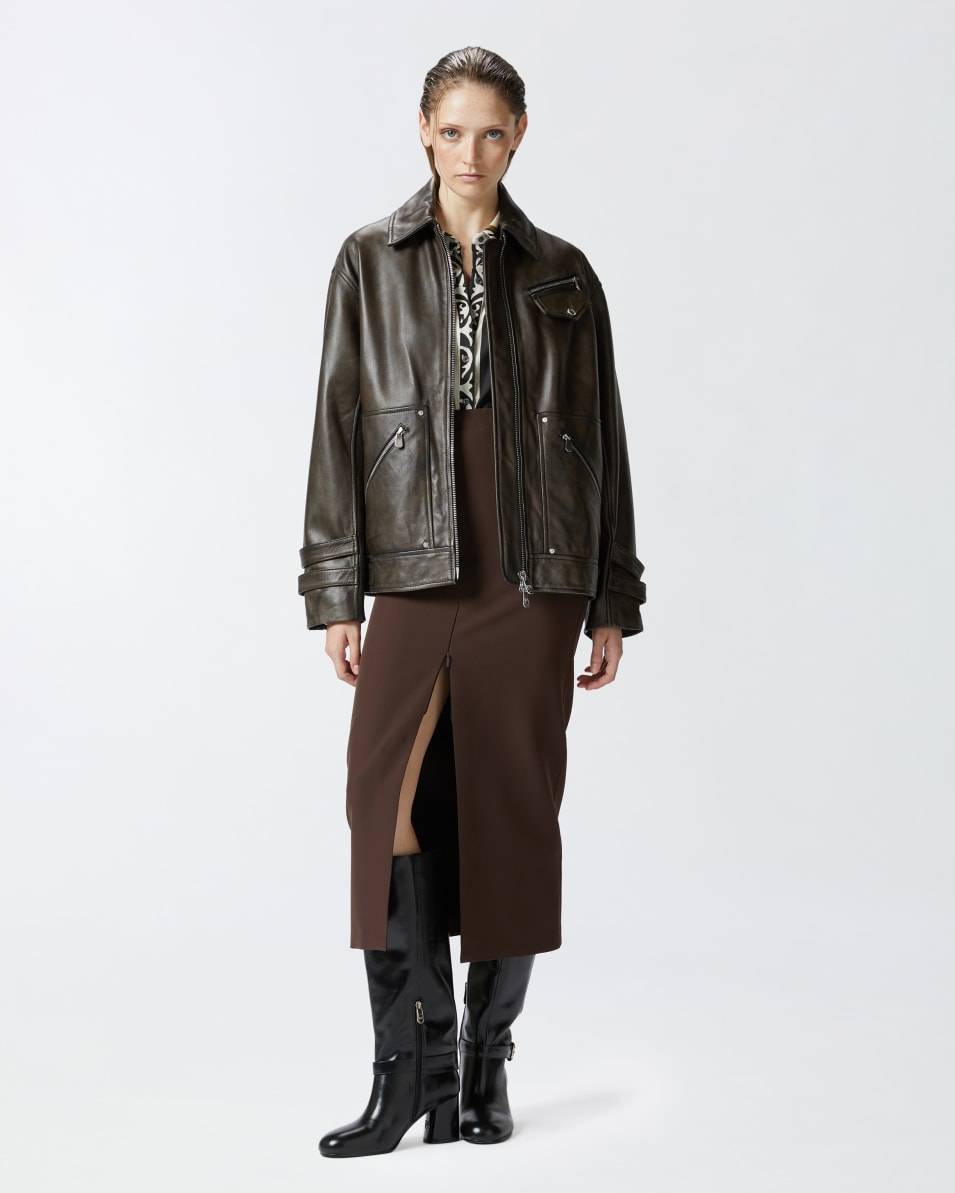 Pinko Blouson aus Leder in Used-Optik Bis zu 65% Rabatt