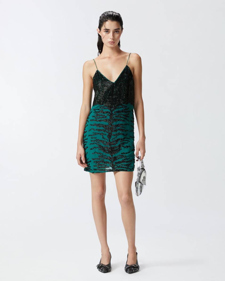 Pinko Minikleid mit Pailletten-Zebramuster Bis zu 55% Rabatt
