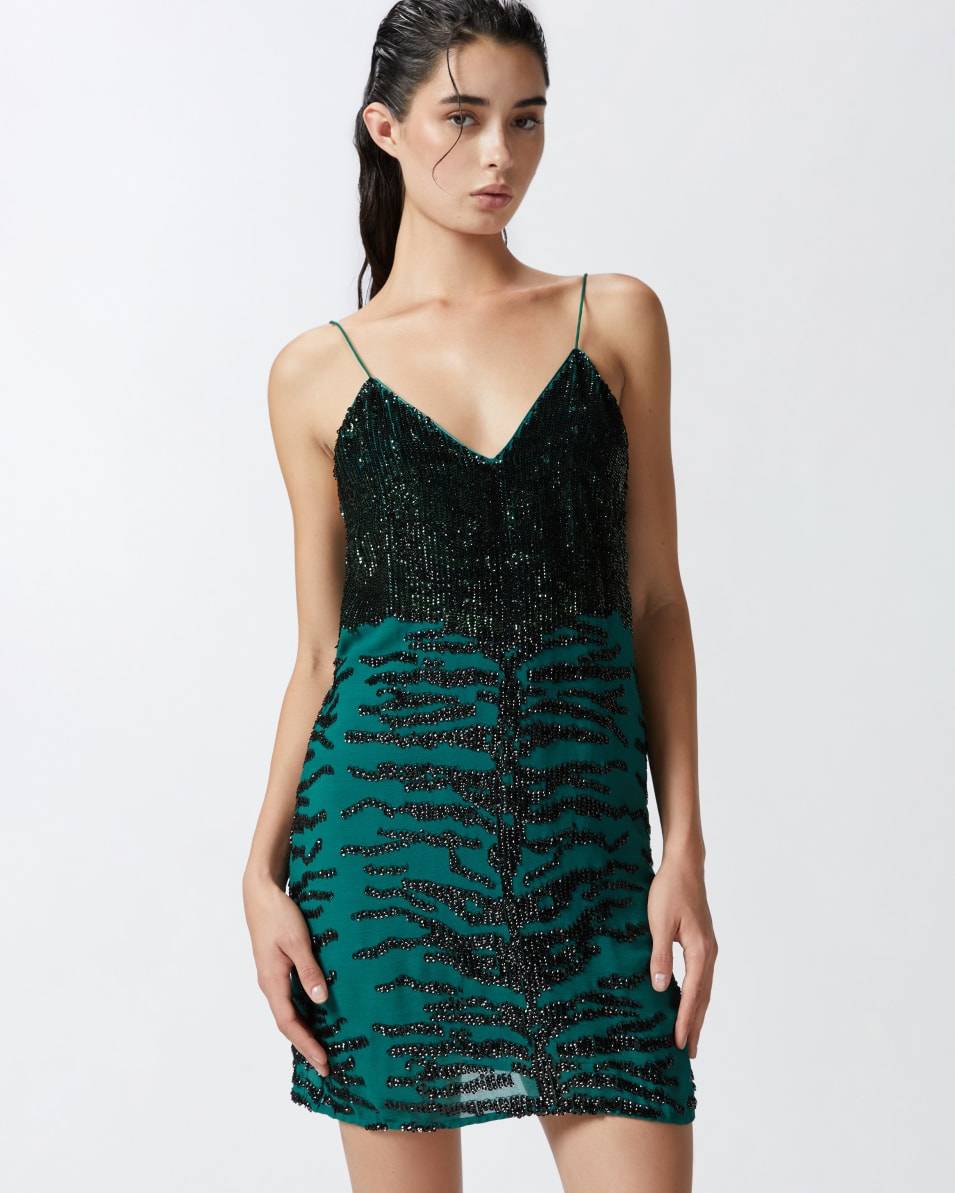 Pinko Minikleid mit Pailletten-Zebramuster Bis zu 55% Rabatt
