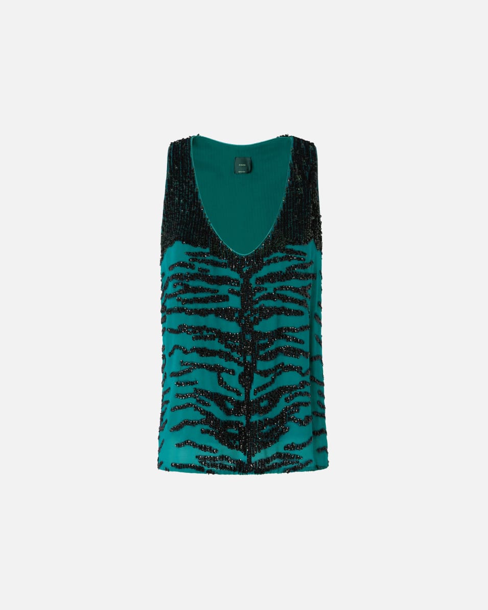 Pinko Top mit Pailletten-Zebramuster Fabrikpreis