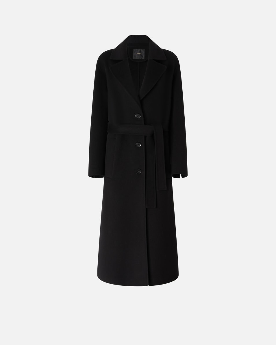 Pinko Langer Mantel mit Gürtel aus Double-Wollstoff Flash Sale