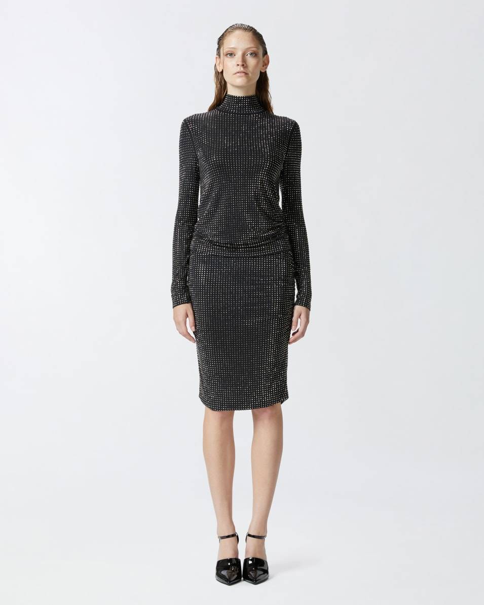 Pinko Pencil skirt with applied rhinestones Muttertagsangebot