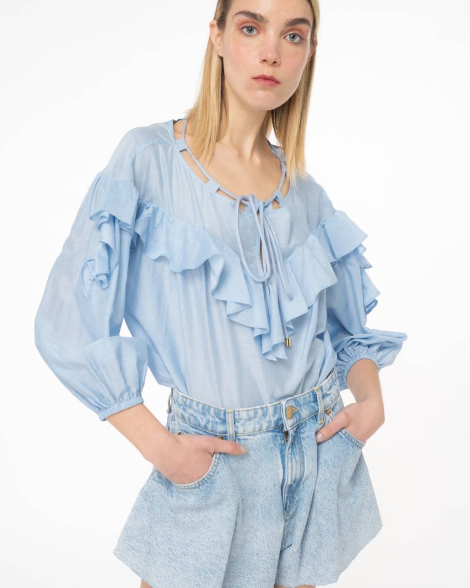 Pinko Bluse mit großem Volant Räumungsverkauf