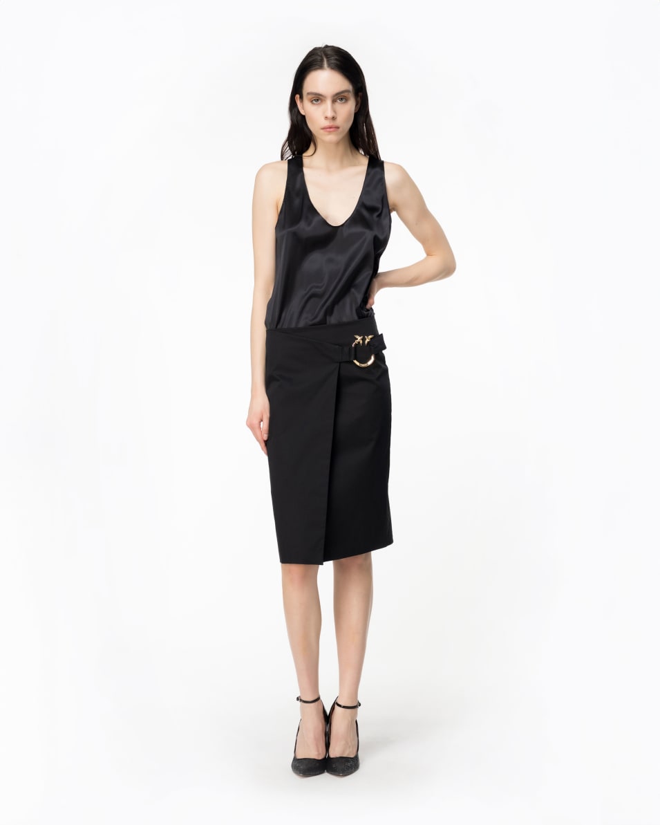 Pinko Midirock aus technischem Satin mit Piercing-Schnalle Tiefpreis