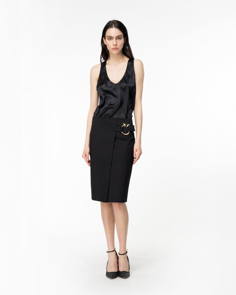 Pinko Midirock aus technischem Satin mit Piercing-Schnalle Tiefpreis