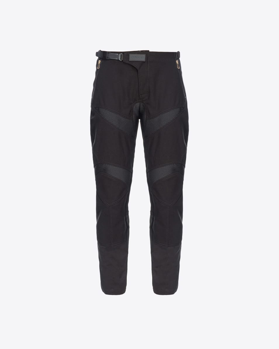 Pinko Bikerhose aus zwei Materialien Fabrikladen