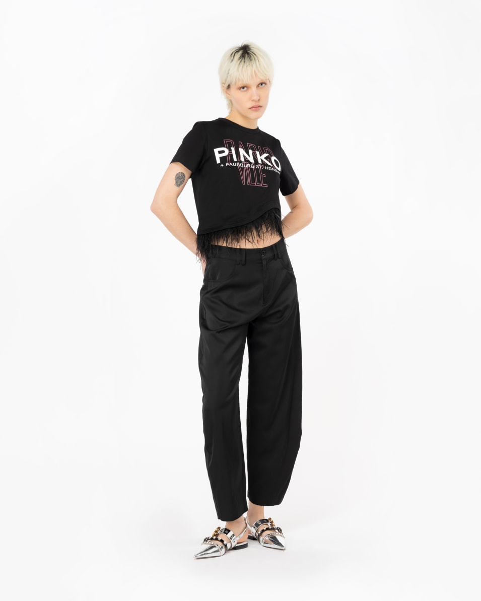 Pinko T-Shirt PINKO Cities mit Federn Begrenzt auf 3 Tage
