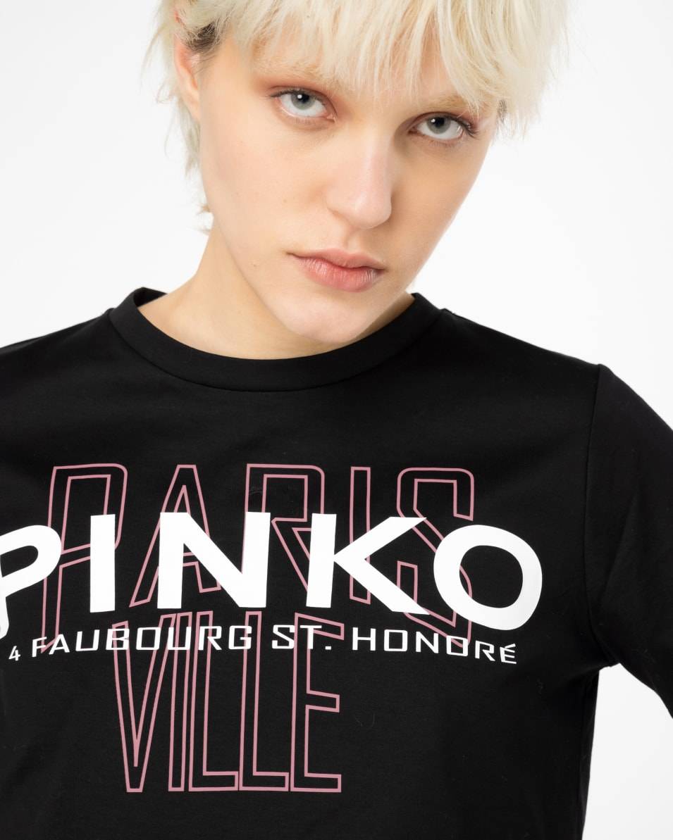 Pinko T-Shirt PINKO Cities mit Federn Begrenzt auf 3 Tage