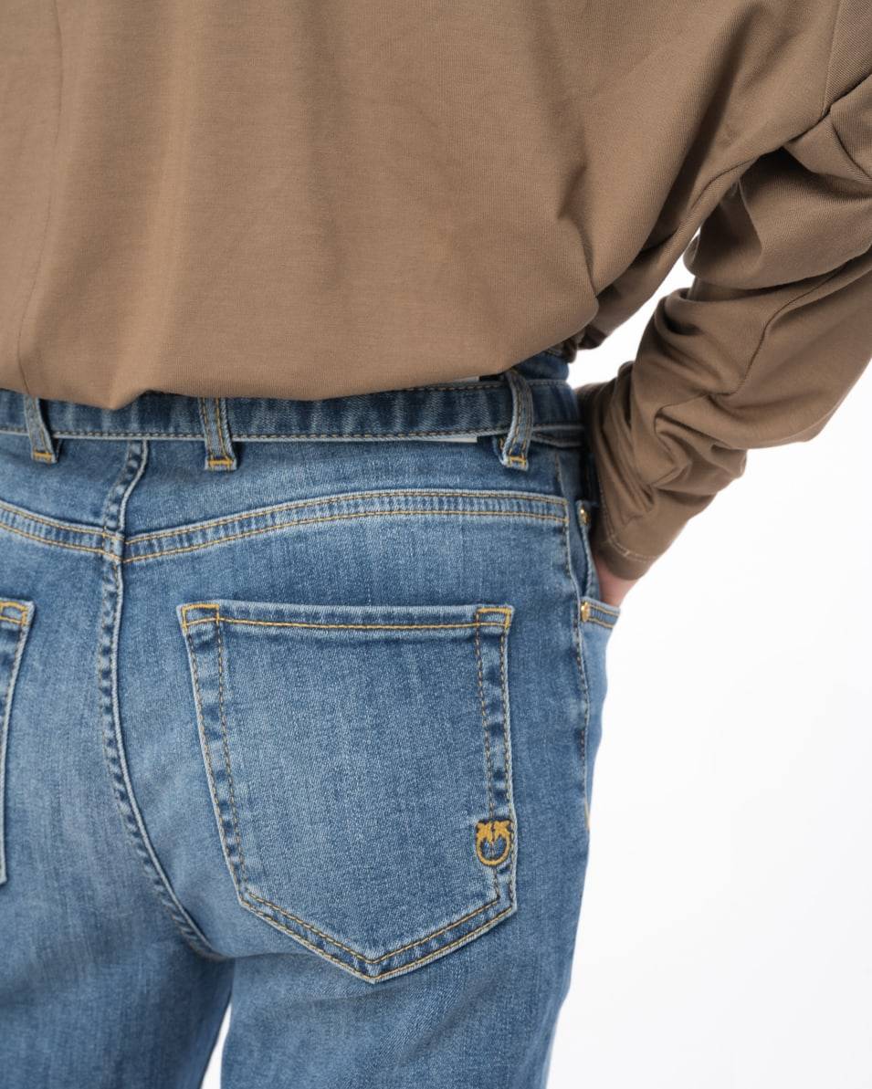 Pinko Skinny Jeans aus Stretch-Denim in Vintage-Optik zollfrei