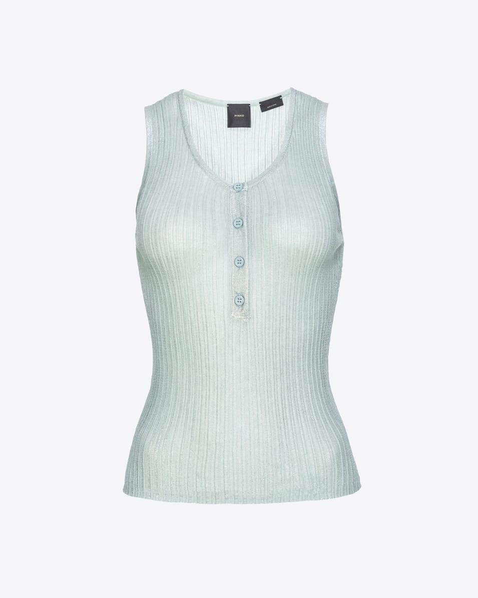 Pinko Geripptes Lurex-Top mit Knöpfen Verkauf