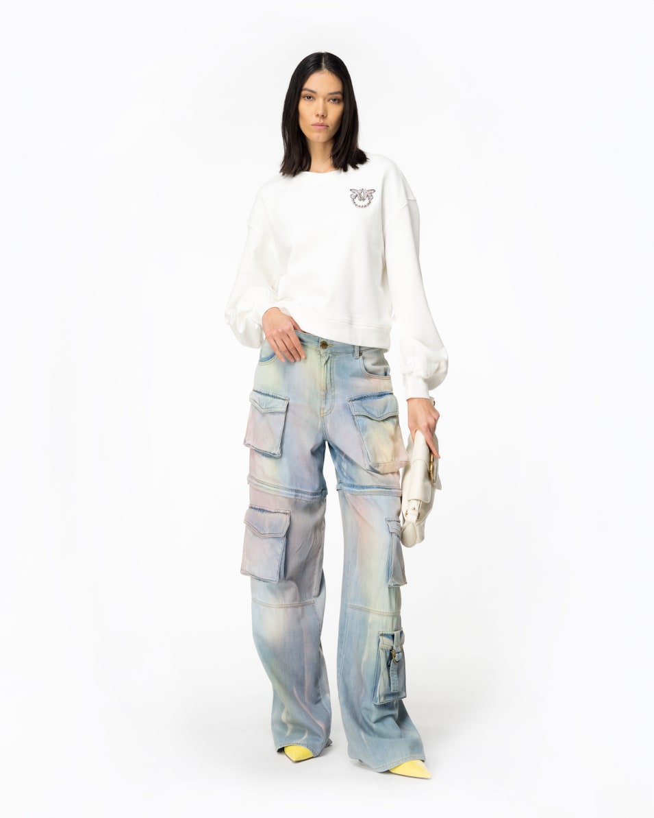 Pinko Boxy-Sweatshirt Love-Birds-Stickerei im Angebot