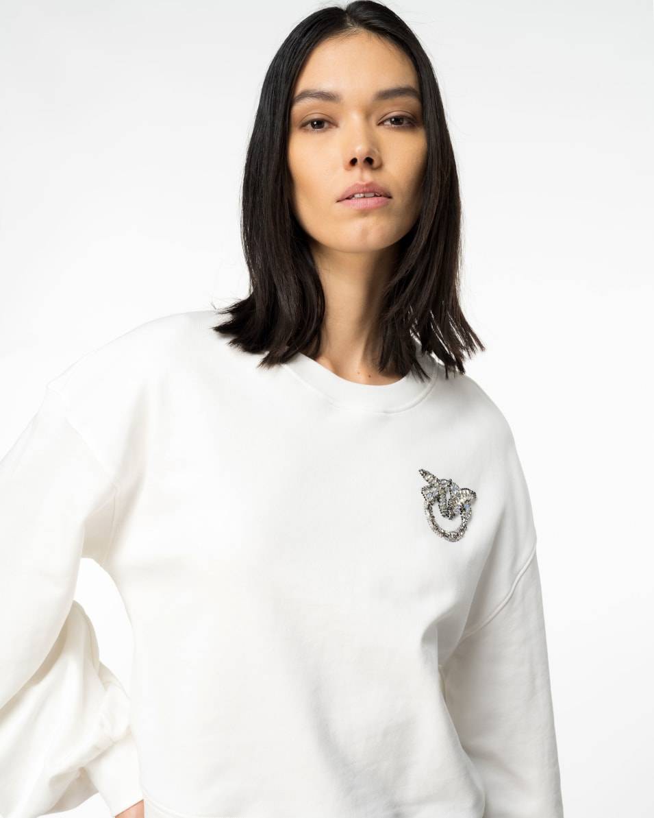 Pinko Boxy-Sweatshirt Love-Birds-Stickerei im Angebot